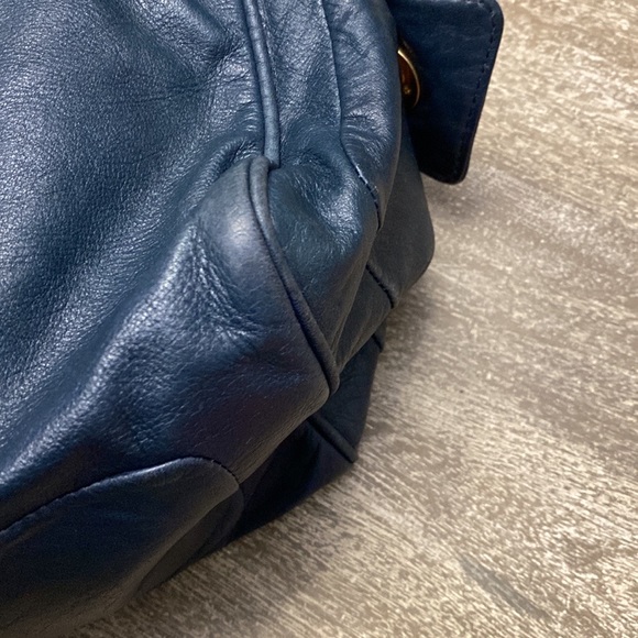 Marc by Marc Jacobs Blue Leather Totally Turnlock Benny Purse Satchel Shoulder - Picture 10 of 16